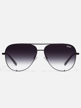 RARE! Quay x Desi Perkins High Key Extra Large Aviator Sunglasses Black Fade